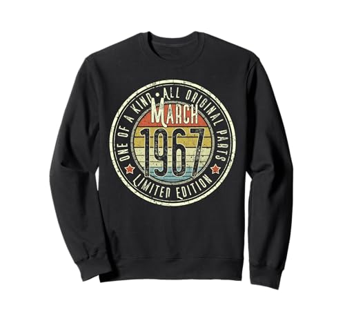 58 Cumpleaños Vintage Marzo 1967 Retro Edición Limitada Sudadera