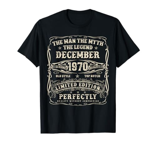 Diciembre de 1970 Regalos de 55 cumpleaños para Hombres de 55 años Camiseta
