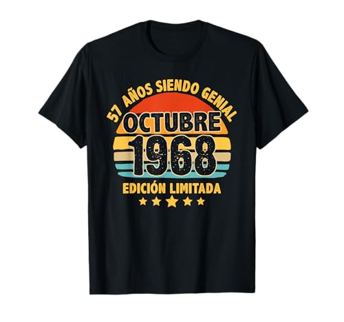 Octubre 1968 57 Años Hombre Cumpleaños Regalo Octubre 1968 Camiseta