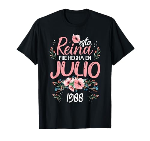 Hecha En Julio 1988 Mujer Regalo 37 Años Cumpleaños Camiseta