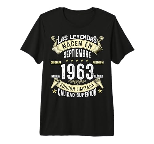 63 Años Cumpleaños Las Leyendas Nacen en Septiembre de 1963 Camiseta Premium