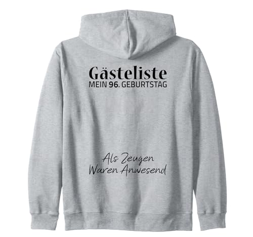 Gästeliste Mein 96. Geburtstag Libro de visitas Firma Sudadera con Capucha