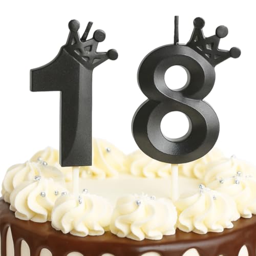 OIXEYA Corona Velas Cumpleaños Números 18, Velas 18 Cumpleaños, 18 Años Decoración para Tartas...