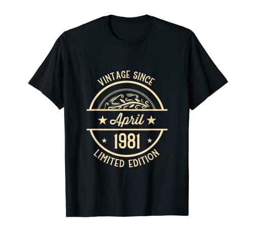 Vintage de cumpleaños desde abril de 1981 Camiseta