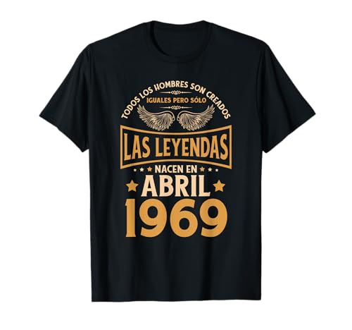 Cumpleaños Hombre Regalos Las Leyendas Abril 1969 Camiseta