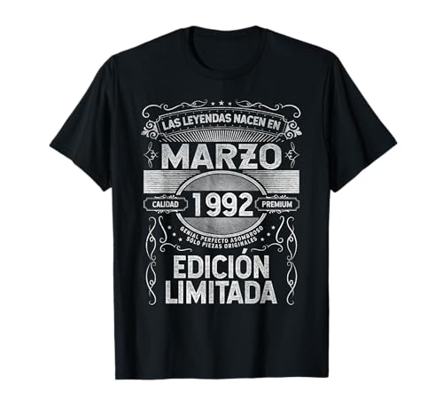Las Leyendas nacen en Marzo de 1992 - 33 Años Cumpleaños Camiseta