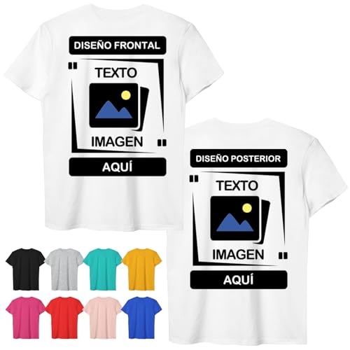 CustomSolo Camiseta Personalizada con Foto y Texto, Camisetas Personalizadas Unisex de Doble Cara...