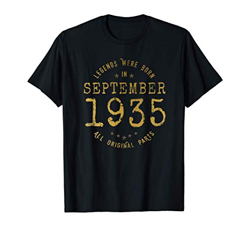 86 años Cumpleaños Las Leyendas nacen en Septiembre de 1935 Camiseta