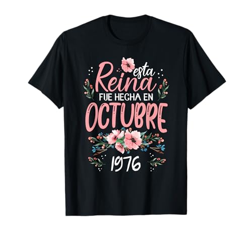Hecha En Octubre 1976 Mujer Regalo 50 Años Cumpleaños Camiseta