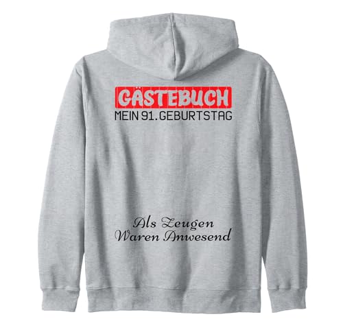 Gästebuch Mein 91. Geburtstag Libro de visitas Firma Sudadera con Capucha