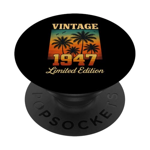 Vintage 1947 Edición Limitada 78 Años Cumpleaños Retro Palma PopSockets PopGrip Adhesivo