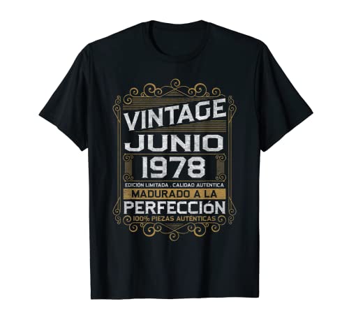 Junio 1978 Vintage Regalo 45 Años Cumpleaños Hombre Camiseta