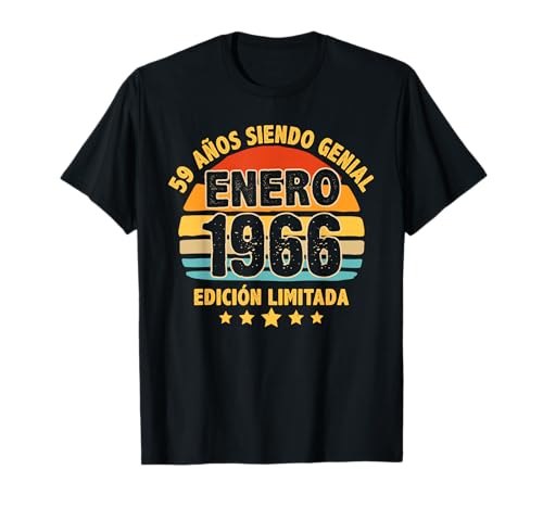 Enero 1966 59 Años Hombre Cumpleaños Regalo Enero 1966 Camiseta