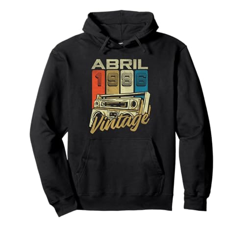 Abril 1986 Vintage - 40 Años Regalo Cumpleaños Hombre Sudadera con Capucha