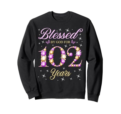 Bendecido por Dios para la Fiesta de 102 cumpleaños de un niño Sudadera