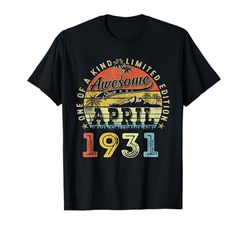 95 Edición Limitada 1931 Único 95 de Abril Cumpleaños Camiseta
