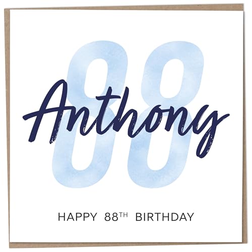 Tarjeta de cumpleaños 88 personalizada para hombres, recuerdo inusual de 88 años, tarjetas de...