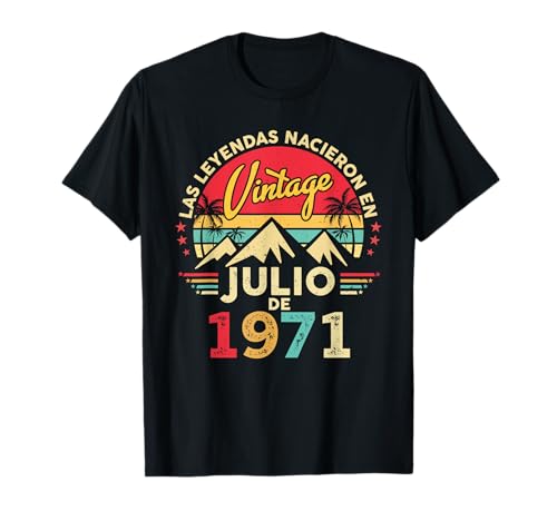 54 Años Cumpleaños Vintage Nacido En Julio 1971 Camiseta