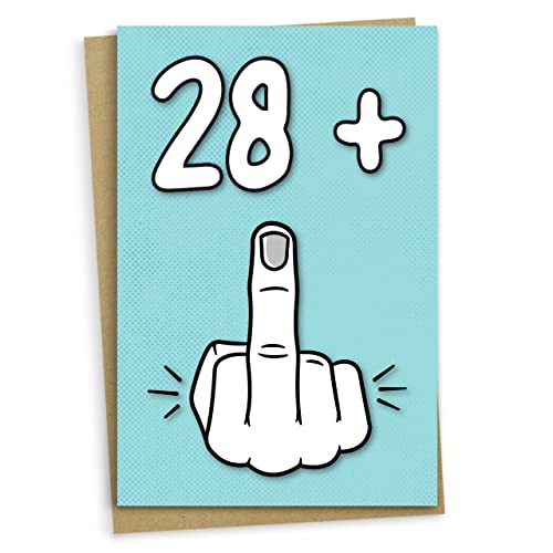 Tarjeta de 29 cumpleaños, 28 + 1, divertida tarjeta de cumpleaños para mujeres u hombres de 29 años