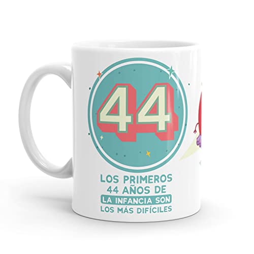 Puterful - Taza 44 Cumpleaños - Tazas originales para café - Resistente al microondas y...
