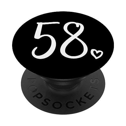 Número 58 Cincuenta y ocho para mujeres 58 años 58 cumpleaños PopSockets PopGrip Intercambiable