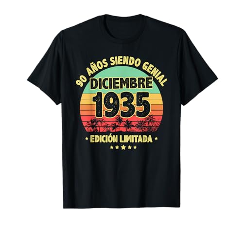 Diciembre 1935 90 Años Hombre Cumpleaños Diciembre 1935 Camiseta