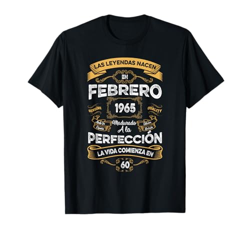 Mujer Leyendas Febrero 1965 Hombre Mujer 60 Años Cumpleaños Camiseta