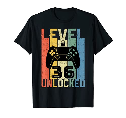 36 Años Cumpleaños Regalo gamer shirt level 36 unlocked Camiseta