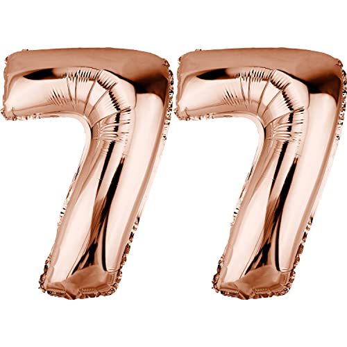 DekoRex Globo de papel de aluminio, oro rosa, 82 cm, decoración para cumpleaños, aniversario, boda...