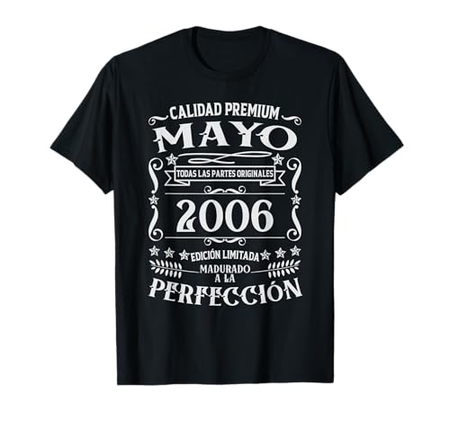 20 cumpleaños Nacido en Mayo de 2006 Vintage 20 años Camiseta