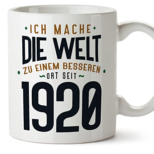 MUGFFINS Tazas 1920 Cumpleaños - En Alemán - Ich Mache Die Welt zu Einem Besseren - 11 oz / 330 ml...