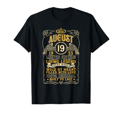 19 de agosto de 1955 Living Legend Cumpleaños Fiesta de cumpleaños Fecha de nacimiento Camiseta