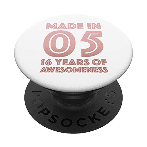 Camisa de cumpleaños 16 de las niñas de 16 años de edad PopSockets PopGrip: Agarre intercambiable...