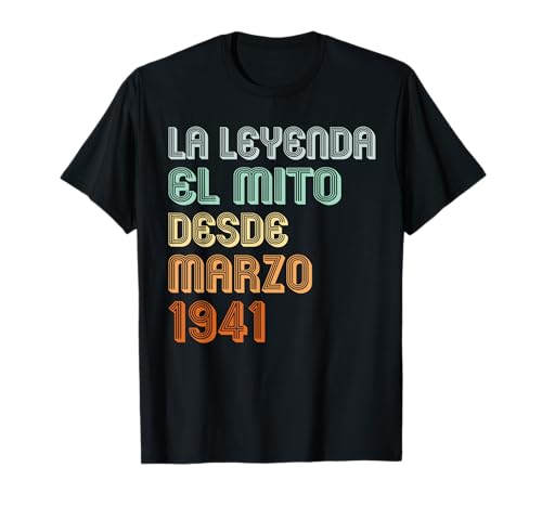 84 Cumpleaños Hombre 84 años Hecho En 1941 Marzo Camiseta