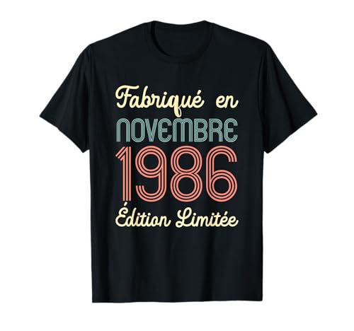 Regalo de cumpleaños Hecho en noviembre de 1986 Edición Limitada Camiseta