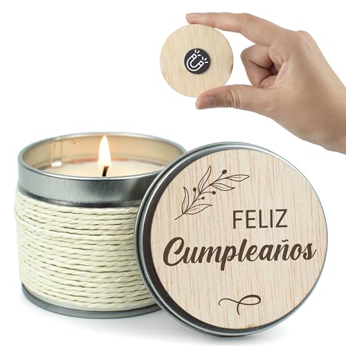 CONTRAXT Vela Regalo original Feliz Cumpleaños. Regalos originales felicitacion Vela con tarjeta de...