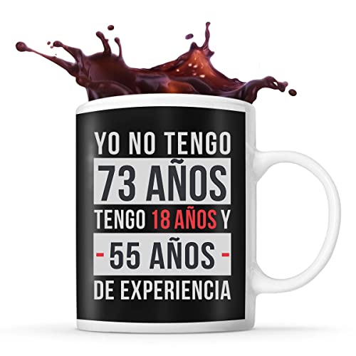 Planetee Taza de cumpleaños de 73 años | Tengo experiencia | Divertida y original idea de regalo...
