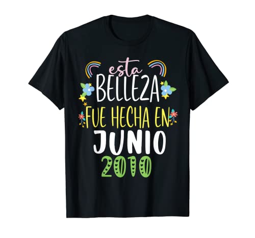Hecha En junio 2010 Mujer Regalo 12 años Cumpleaños Camiseta