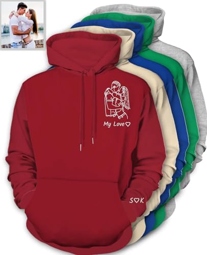 Sudadera Personalizadas con Foto Logo Sudaderas con Capucha Personalizada para Hombre Mujer Regalo...