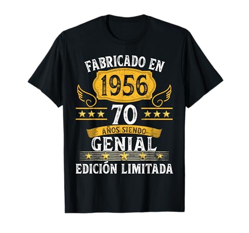 70 Años Cumpleaños Hombres Mujeres Fabricado En 1956 Camiseta