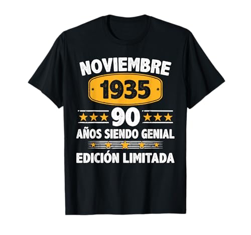 Noviembre 1935 90 Años Hombre Cumpleaños Noviembre 1935 Camiseta