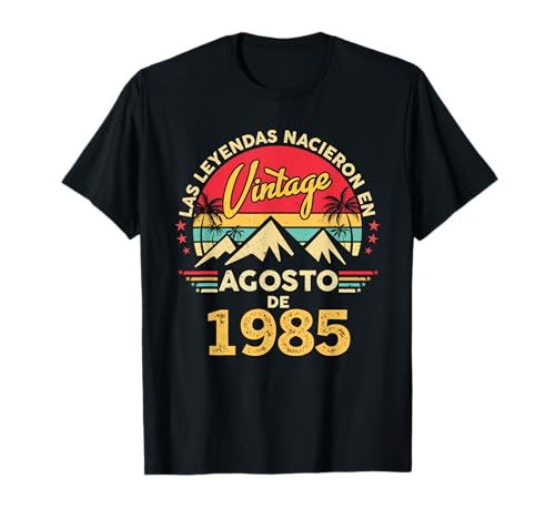 40 Años Cumpleaños Vintage Nacido En Agosto 1985 Camiseta
