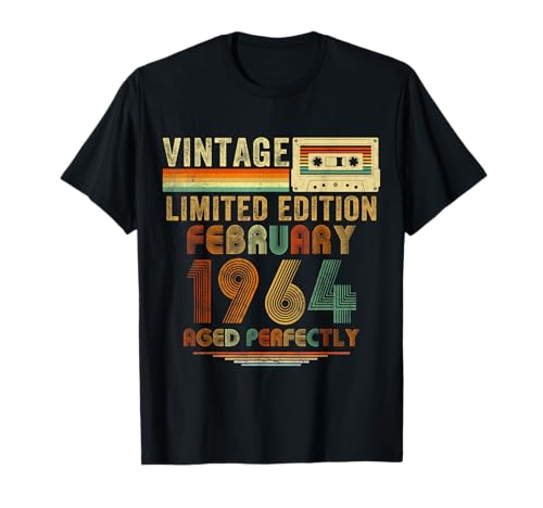 Febrero de 1964 Regalos de cumpleaños retro para hombres de 61 años Camiseta
