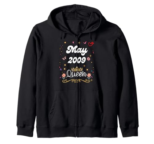 Mayo 2009 Reina Desde Mayo 2009 Cumpleaños Niña Mujer Sudadera con Capucha
