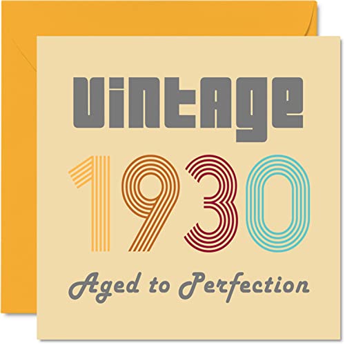 Tarjetas de cumpleaños 94 para hombres y mujeres, estilo vintage de 1930, envejecidas a la...