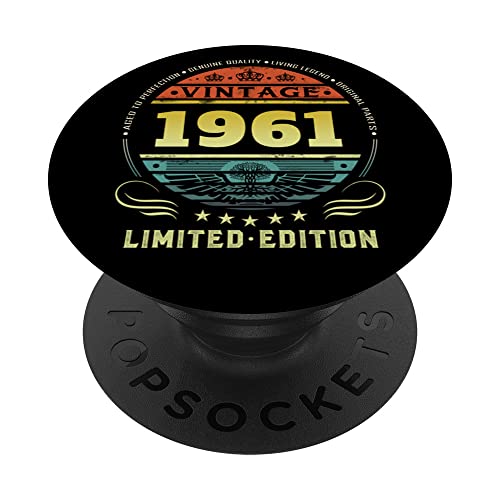 Vintage 1961 Edición limitada 1961 Pop Socket 1961 Cumpleaños PopSockets PopGrip Intercambiable