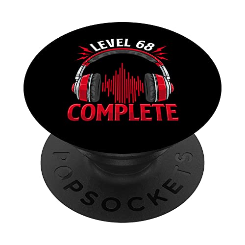 Juego de auriculares de nivel 68 completo I 68 cumpleaños PopSockets PopGrip Intercambiable