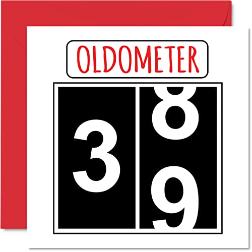 Stuff4 Divertidas tarjetas de cumpleaños número 39 para hombres y mujeres – Oldometer –...