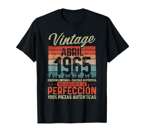 Abril 1965 Vintage Regalo 60 Años Cumpleaños Hombre Camiseta