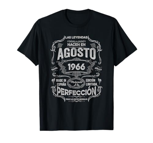Mujer Leyendas Agosto 1966 Hombre Mujer 59 Años Cumpleaños Camiseta